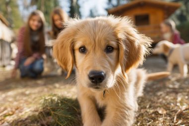 Golden Retriever puppy socialization
