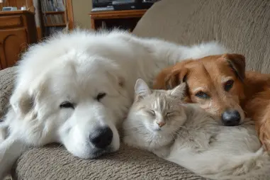 Great Pyrenees living with other pets