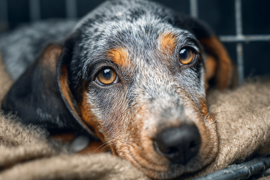 Bluetick Coonhound Crate Training